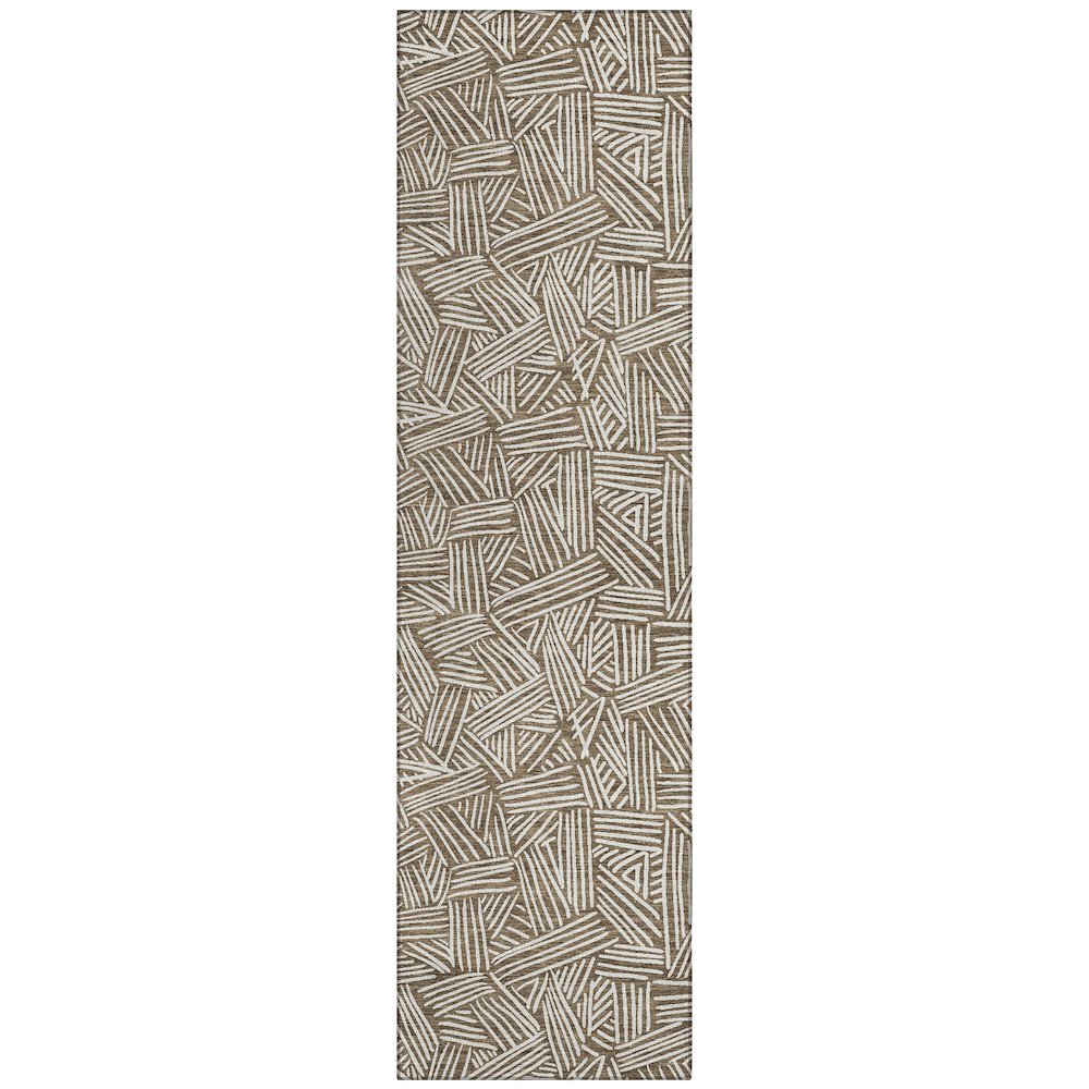 Machine Washable Indoor/Outdoor Chantille ACN2648 Brown 2'3" x 7'6" Runner Rug. Picture 1