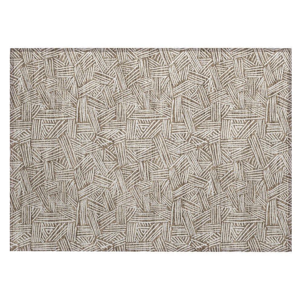 Machine Washable Indoor/Outdoor Chantille ACN2648 Brown 1'8" x 2'6" Rug. Picture 1