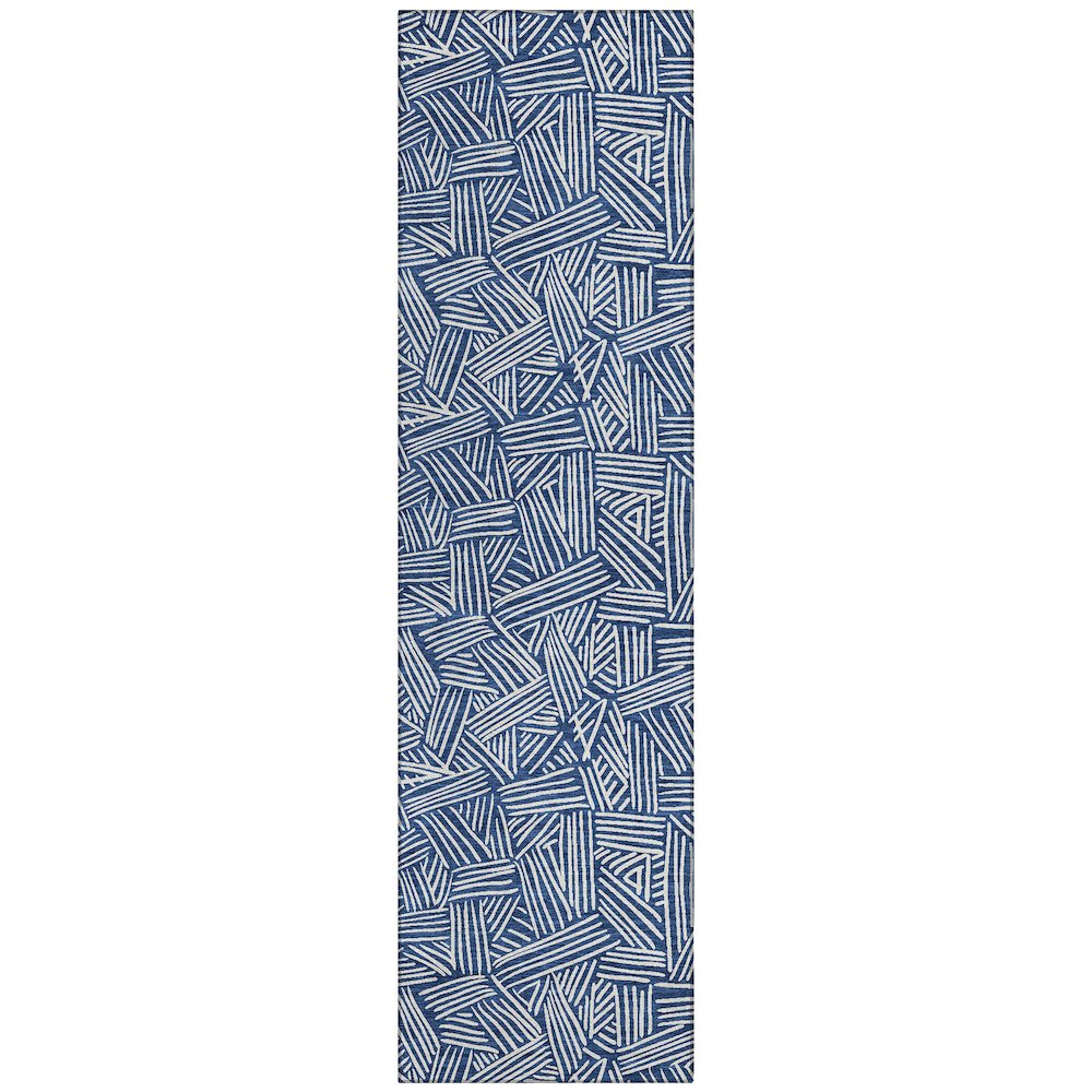 Machine Washable Indoor/Outdoor Chantille ACN2648 Blue 2'3" x 7'6" Runner Rug. Picture 1
