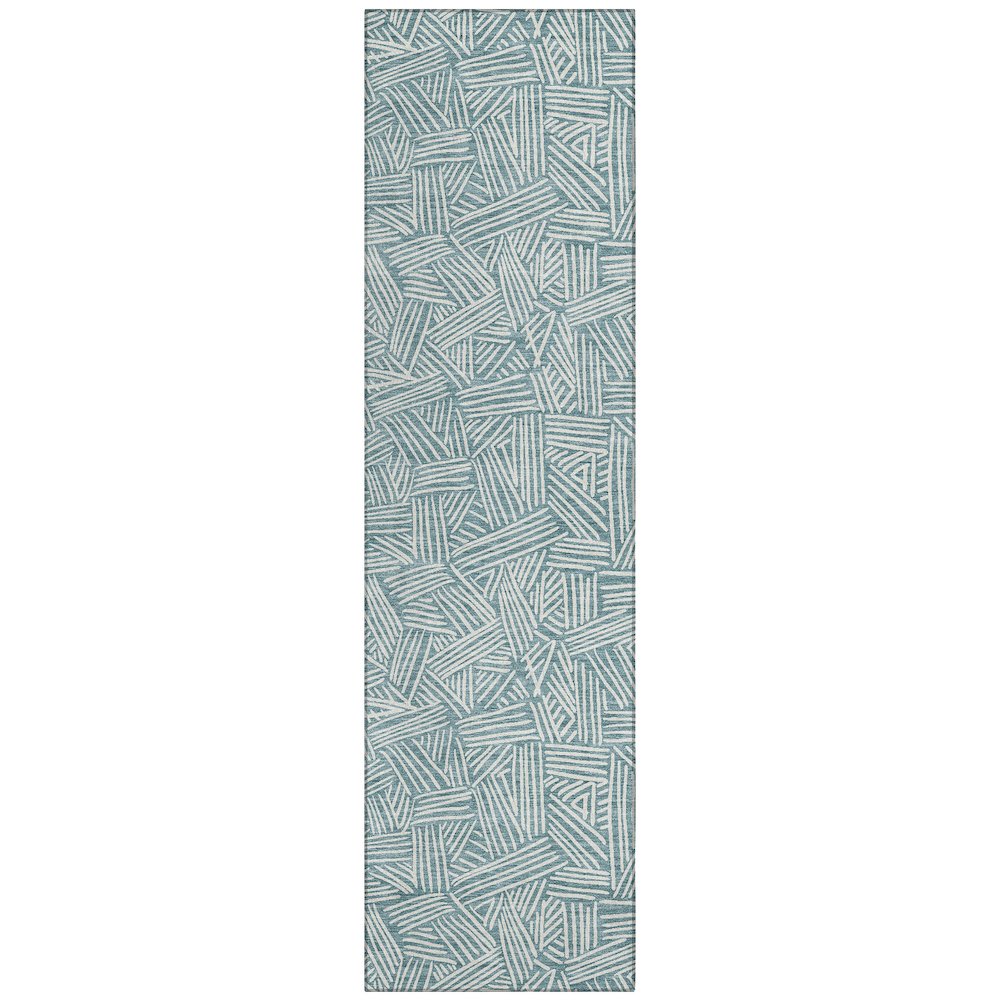 Machine Washable Indoor/Outdoor Chantille ACN2648 Teal 2'3" x 7'6" Runner Rug. Picture 1
