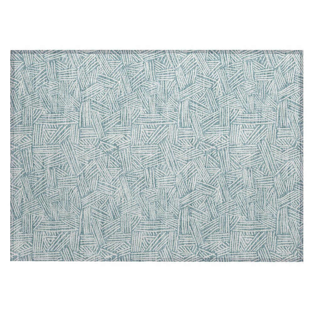 Machine Washable Indoor/Outdoor Chantille ACN2648 Teal 1'8" x 2'6" Rug. Picture 1