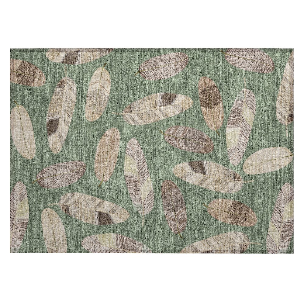 Machine Washable Indoor/Outdoor Chantille ACN2649 Green 1'8" x 2'6" Rug. Picture 1