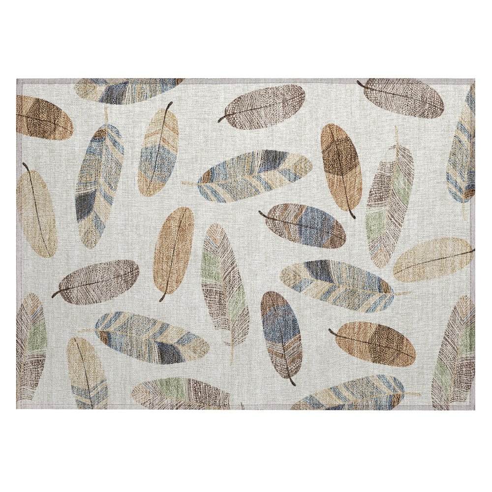Machine Washable Indoor/Outdoor Chantille ACN2649 Ivory 1'8" x 2'6" Rug. Picture 1
