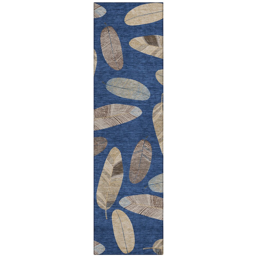 Machine Washable Indoor/Outdoor Chantille ACN2649 Blue 2'3" x 7'6" Runner Rug. Picture 1