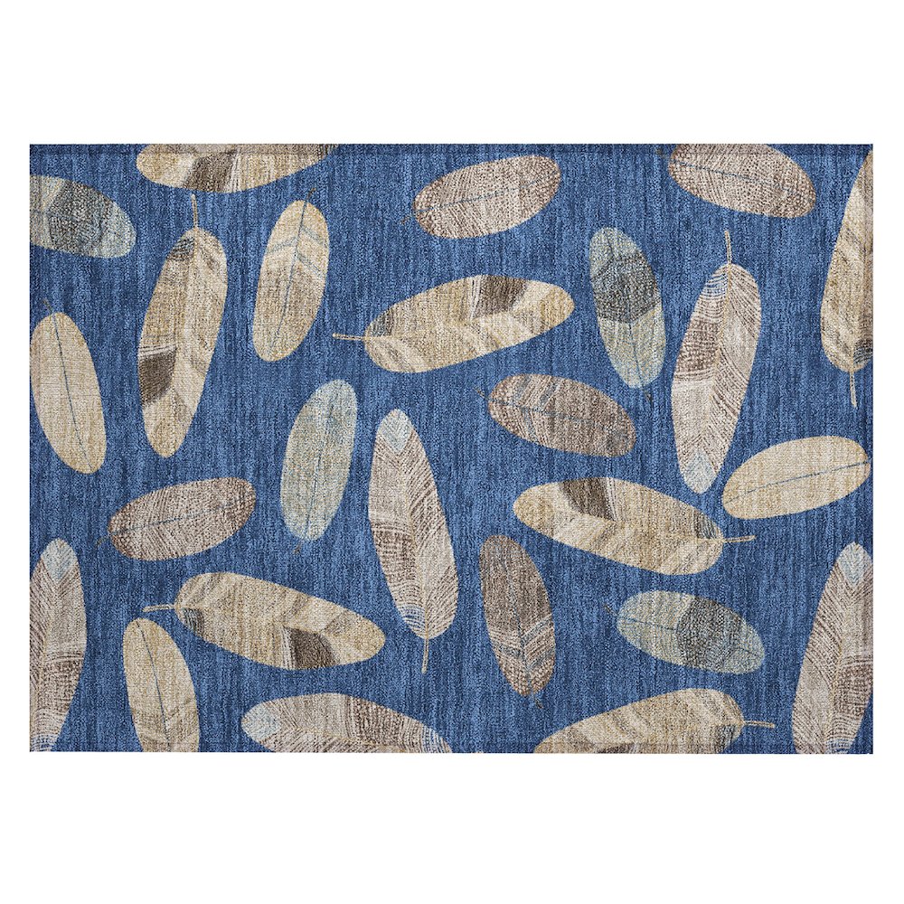 Machine Washable Indoor/Outdoor Chantille ACN2649 Blue 1'8" x 2'6" Rug. Picture 1