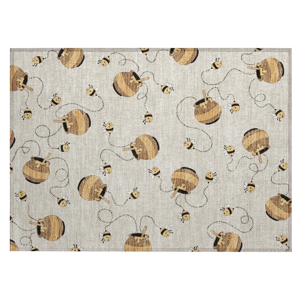 Machine Washable Indoor/Outdoor Chantille ACN2650 Brown 1'8" x 2'6" Rug. Picture 1