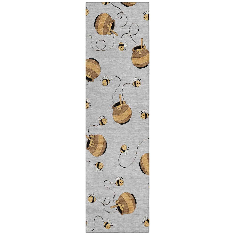Machine Washable Indoor/Outdoor Chantille ACN2650 Gray 2'3" x 7'6" Runner Rug. Picture 1