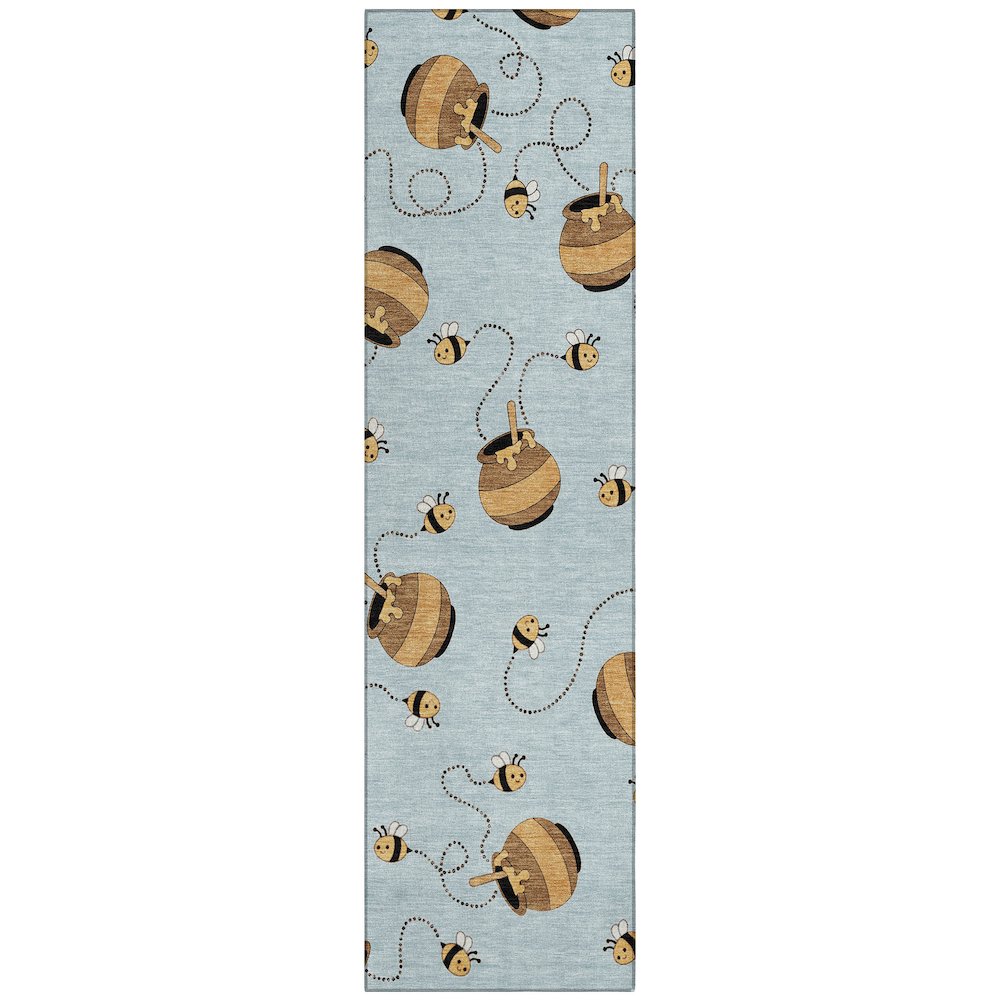 Machine Washable Indoor/Outdoor Chantille ACN2650 Blue 2'3" x 7'6" Runner Rug. Picture 1