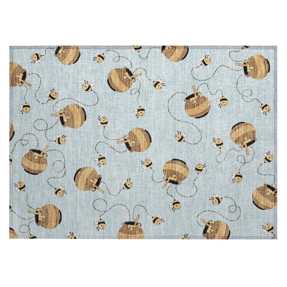 Machine Washable Indoor/Outdoor Chantille ACN2650 Blue 1'8" x 2'6" Rug. Picture 1