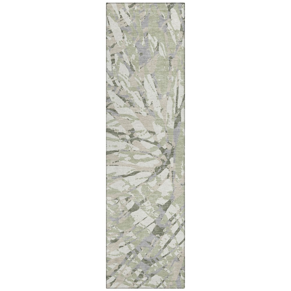 Machine Washable Indoor/Outdoor Chantille ACN2651 Green 2'3" x 7'6" Runner Rug. Picture 1