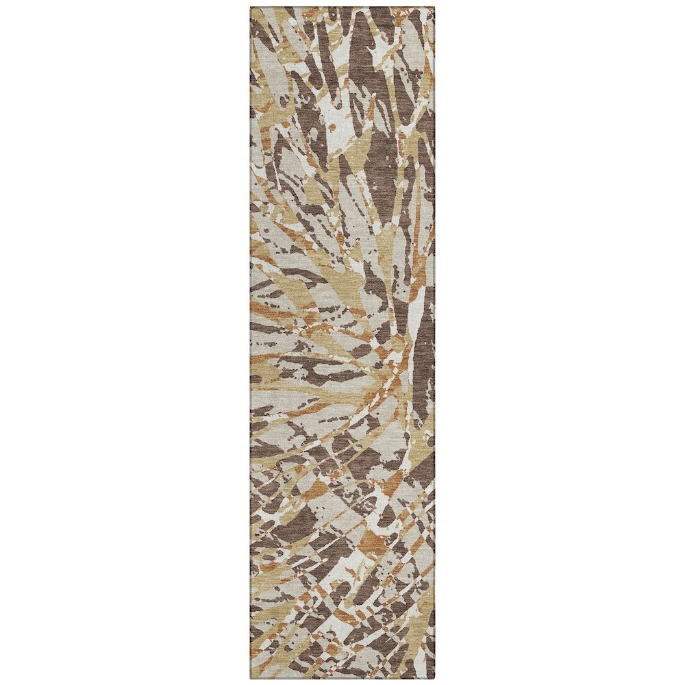 Machine Washable Indoor/Outdoor Chantille ACN2651 Brown 2'3" x 7'6" Runner Rug. Picture 1
