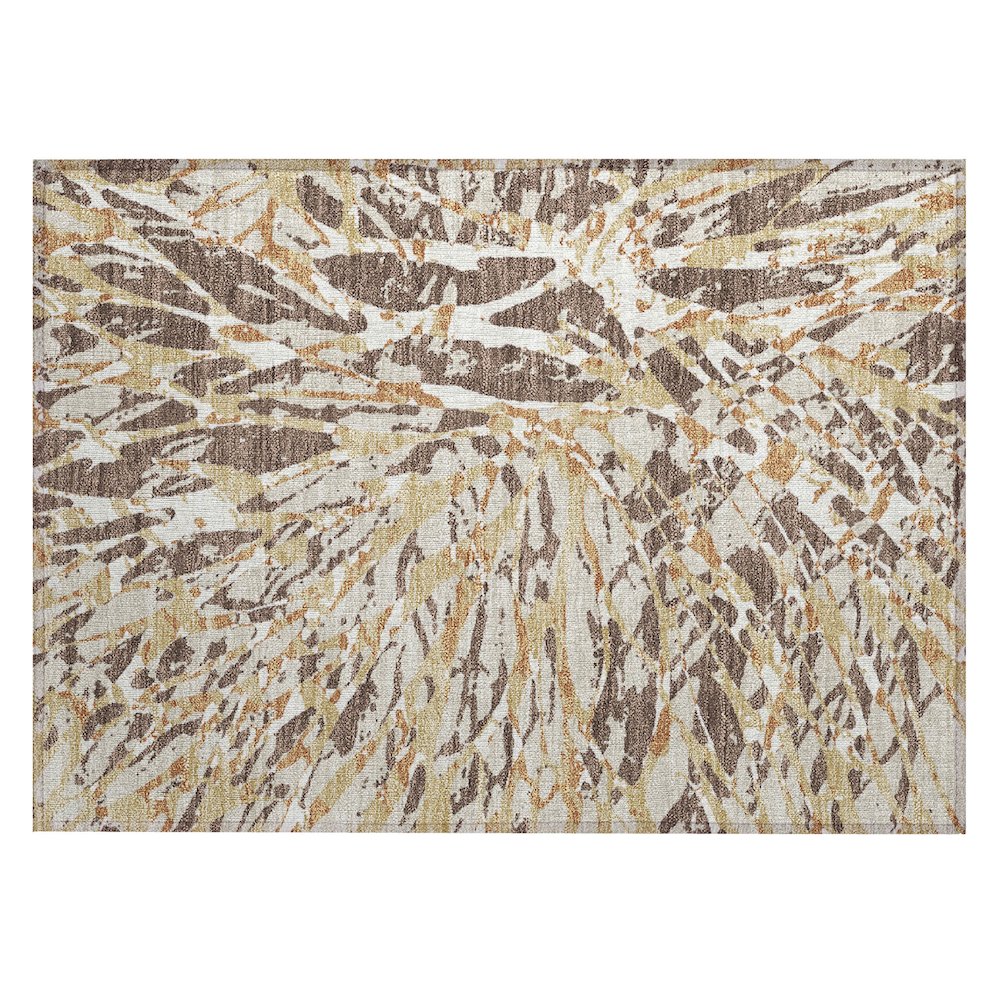 Machine Washable Indoor/Outdoor Chantille ACN2651 Brown 1'8" x 2'6" Rug. Picture 1