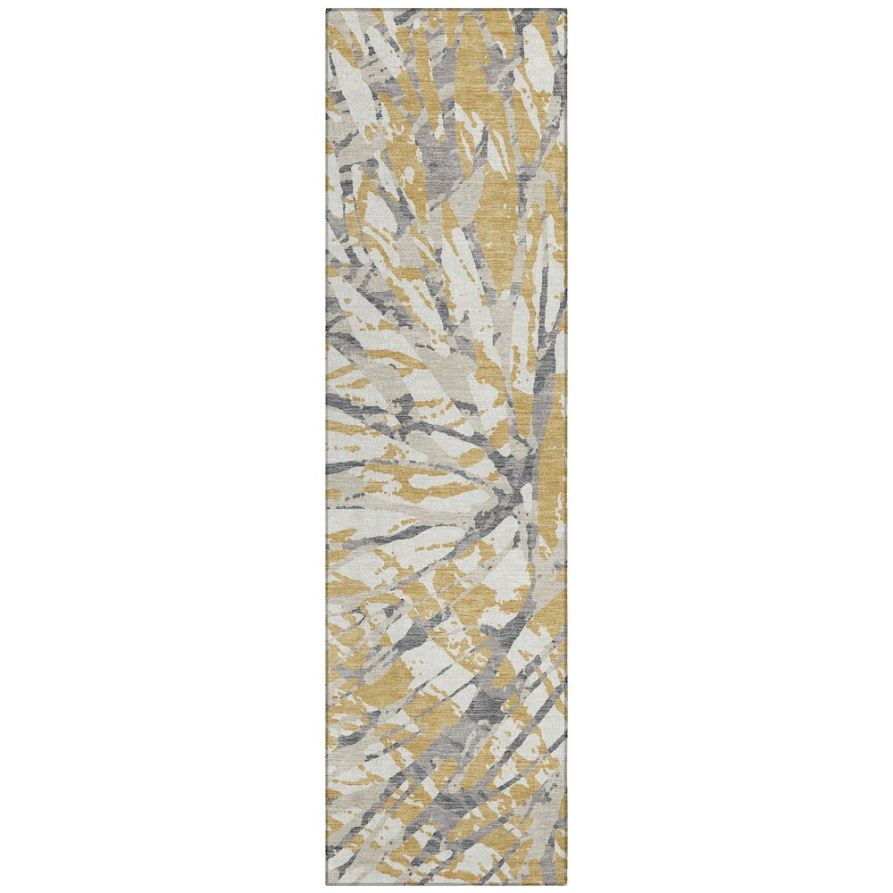 Machine Washable Indoor/Outdoor Chantille ACN2651 Gold 2'3" x 7'6" Runner Rug. Picture 1