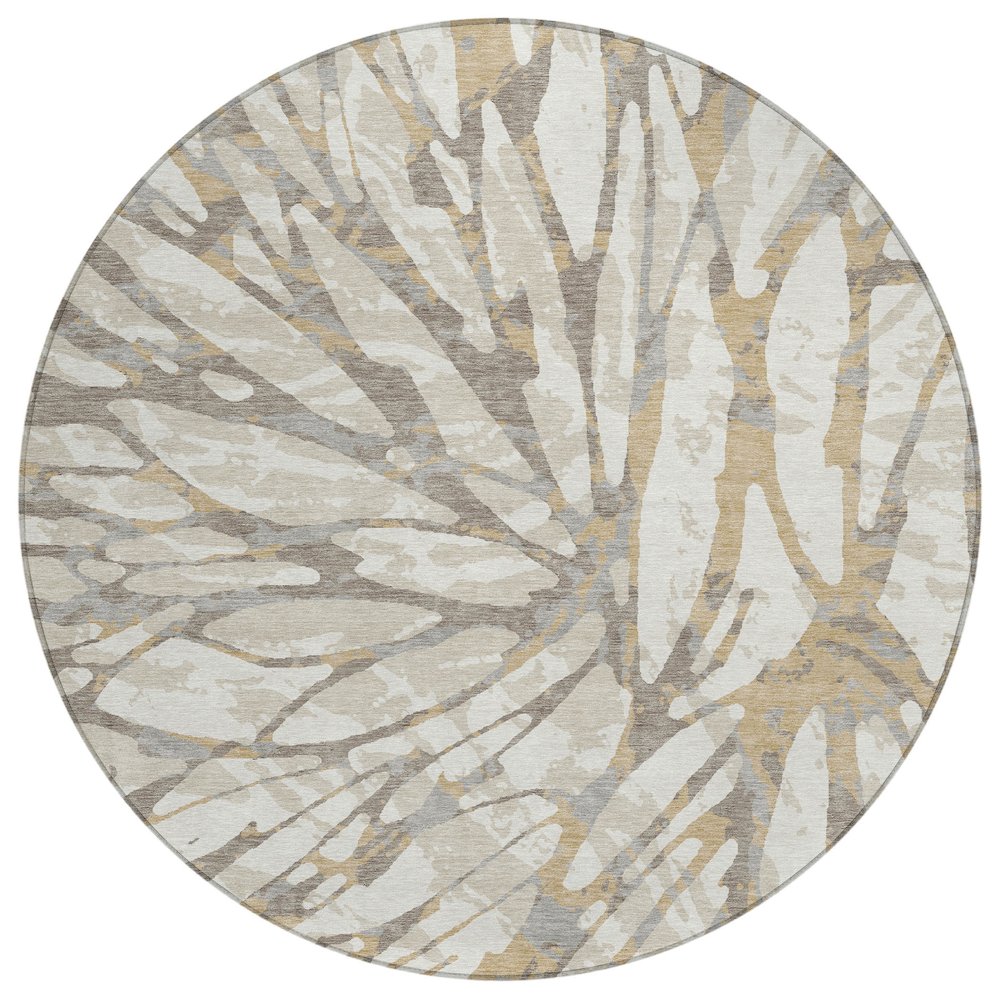 Machine Washable Indoor/Outdoor Chantille ACN2651 Ivory 8' x 8' Round Rug. Picture 1