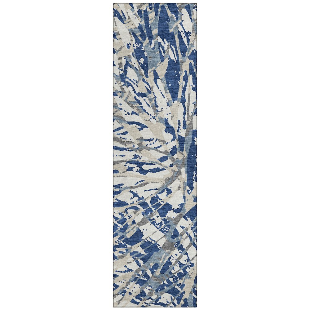 Machine Washable Indoor/Outdoor Chantille ACN2651 Blue 2'3" x 7'6" Runner Rug. Picture 1