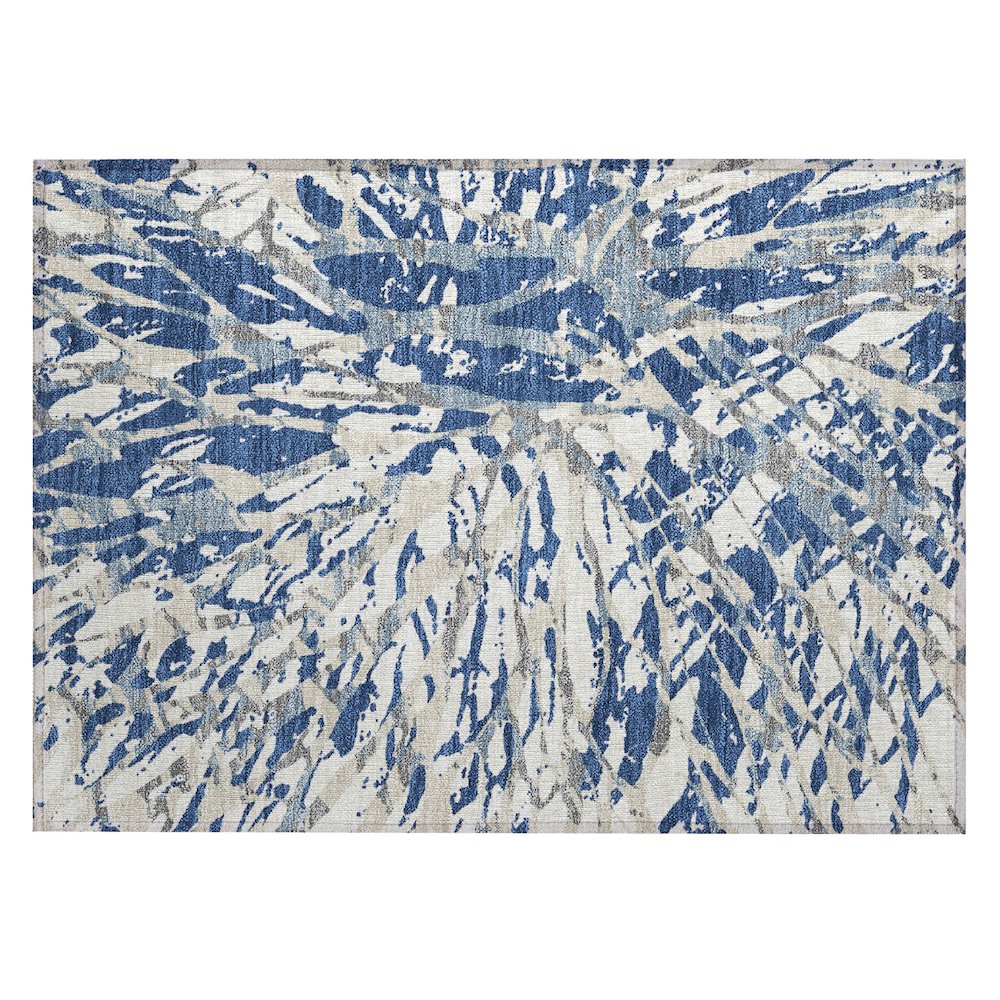 Machine Washable Indoor/Outdoor Chantille ACN2651 Blue 1'8" x 2'6" Rug. Picture 1
