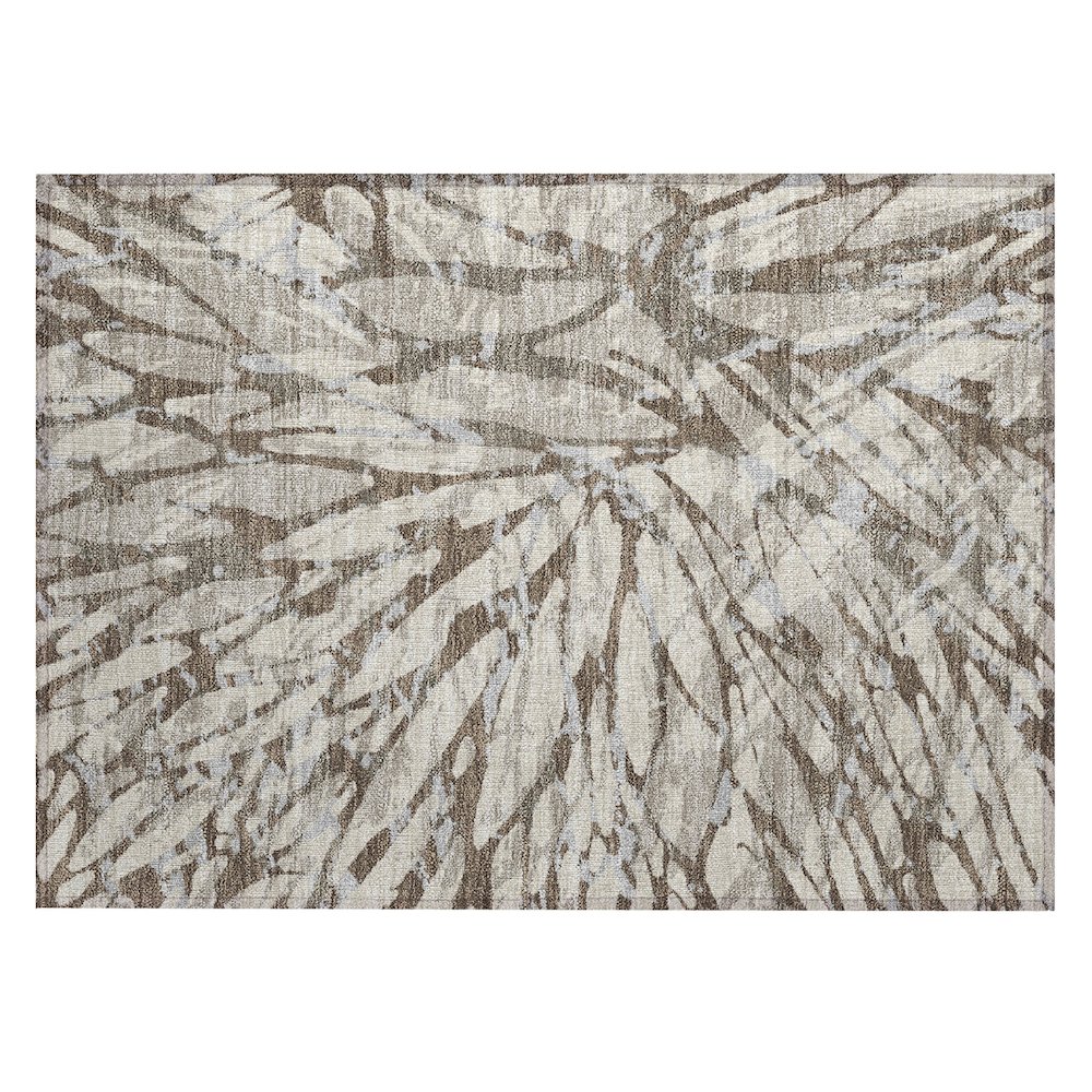 Machine Washable Indoor/Outdoor Chantille ACN2651 Brown 1'8" x 2'6" Rug. Picture 1
