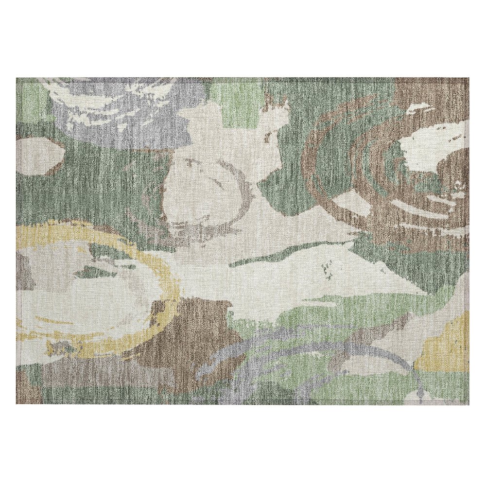 Machine Washable Indoor/Outdoor Chantille ACN2652 Green 1'8" x 2'6" Rug. Picture 1