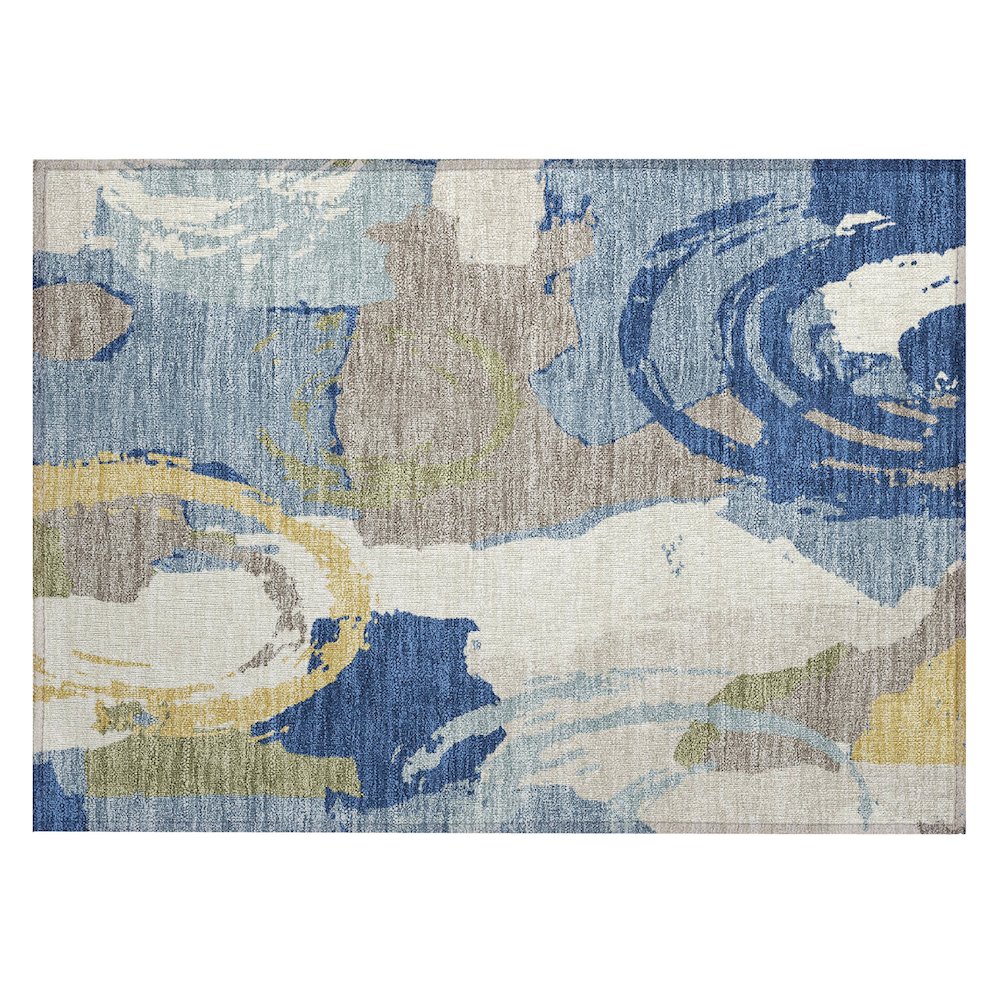 Machine Washable Indoor/Outdoor Chantille ACN2652 Blue 1'8" x 2'6" Rug. Picture 1