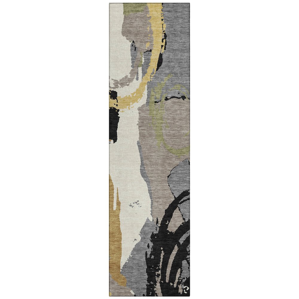 Machine Washable Indoor/Outdoor Chantille ACN2652 Gray 2'3" x 7'6" Runner Rug. Picture 1