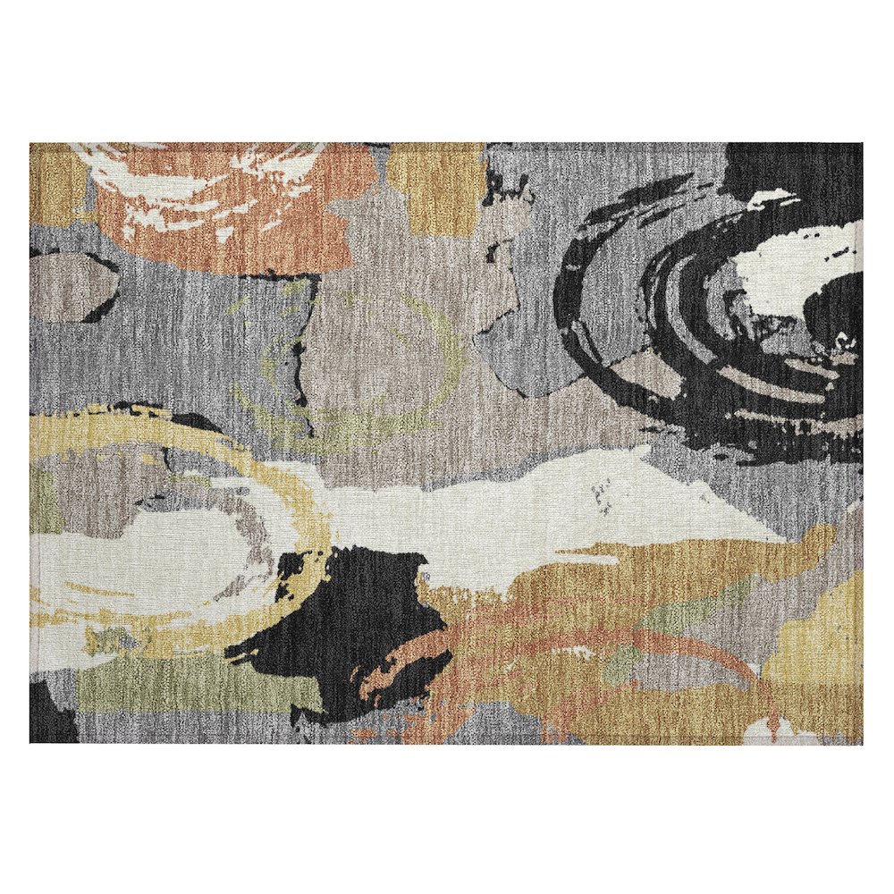 Machine Washable Indoor/Outdoor Chantille ACN2652 Gray 1'8" x 2'6" Rug. Picture 1