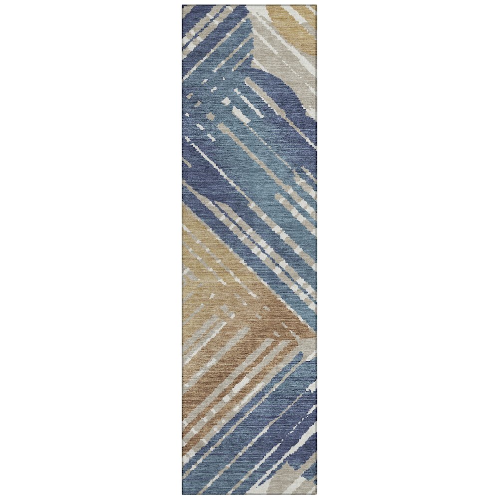 Machine Washable Indoor/Outdoor Chantille ACN2653 Blue 2'3" x 7'6" Runner Rug. Picture 1