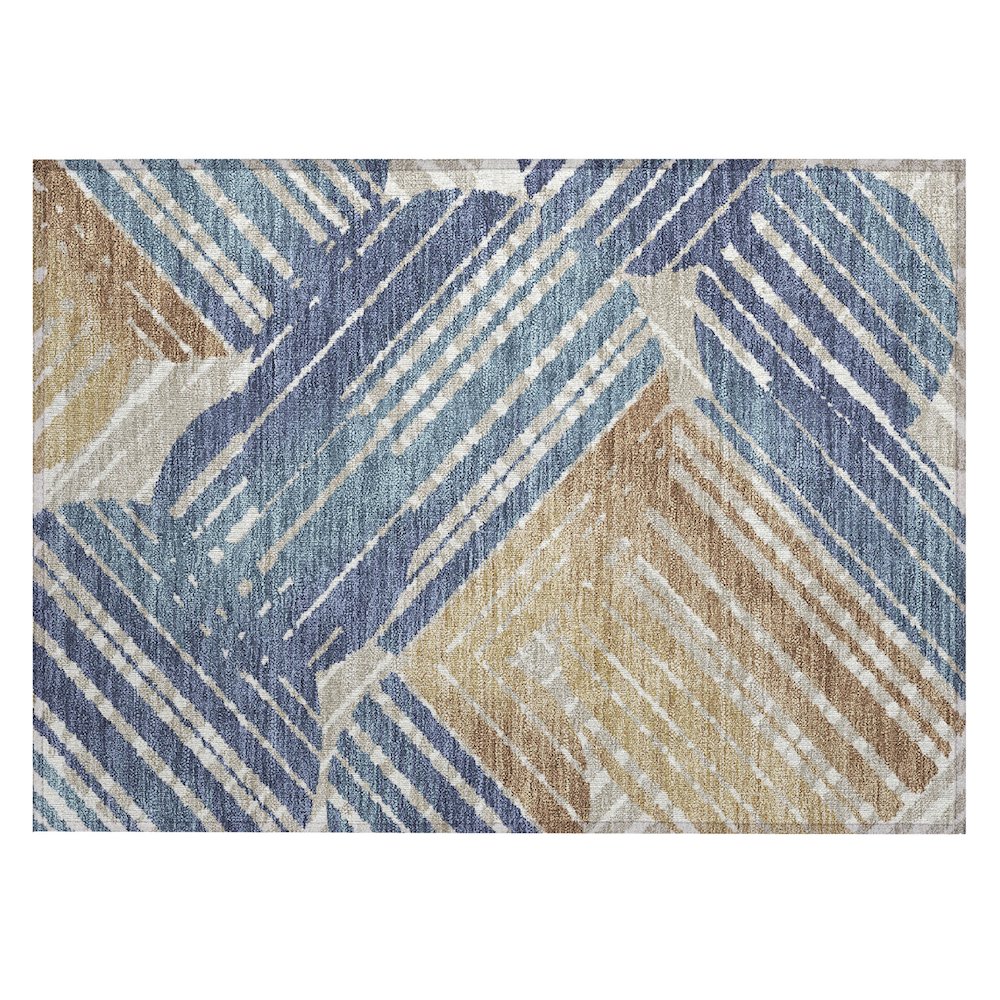 Machine Washable Indoor/Outdoor Chantille ACN2653 Blue 1'8" x 2'6" Rug. Picture 1
