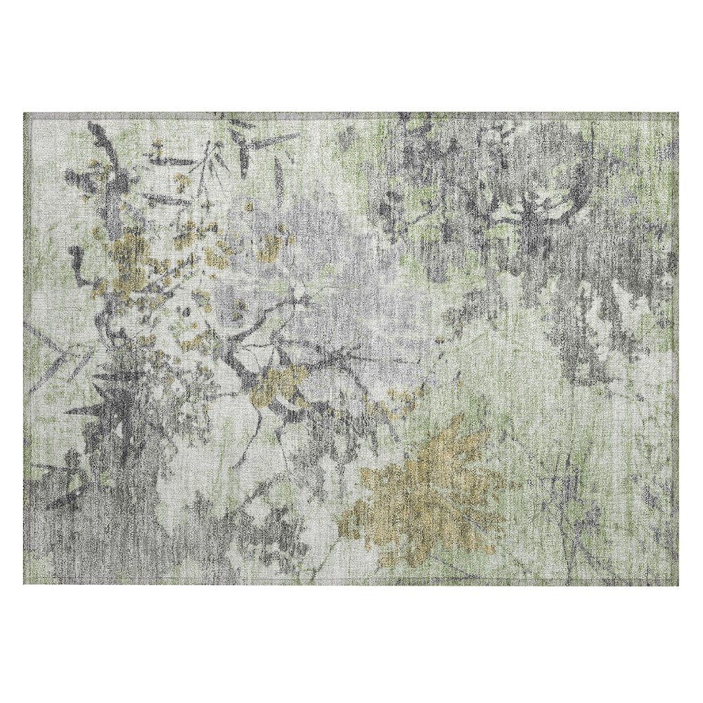 Machine Washable Indoor/Outdoor Chantille ACN2654 Green 1'8" x 2'6" Rug. Picture 1