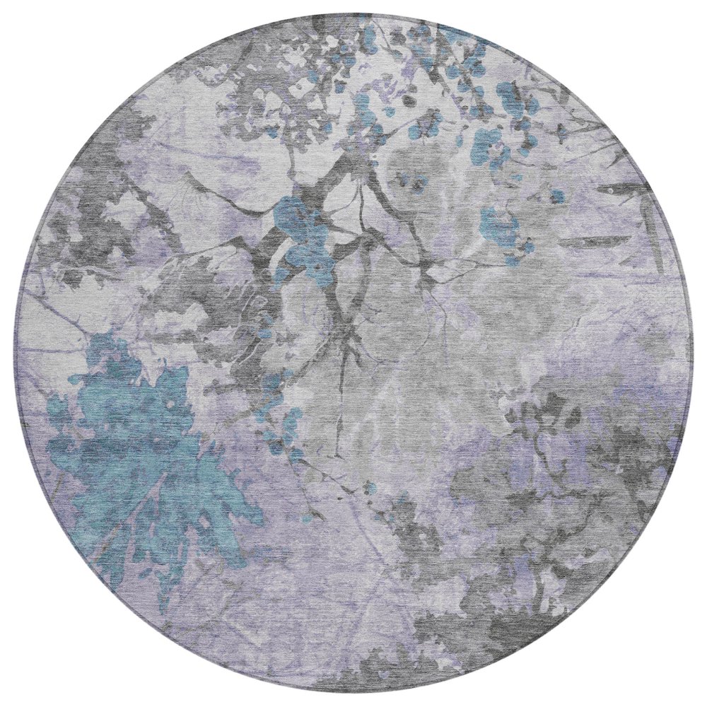 Machine Washable Indoor/Outdoor Chantille ACN2654 Purple 8' x 8' Round Rug. Picture 1