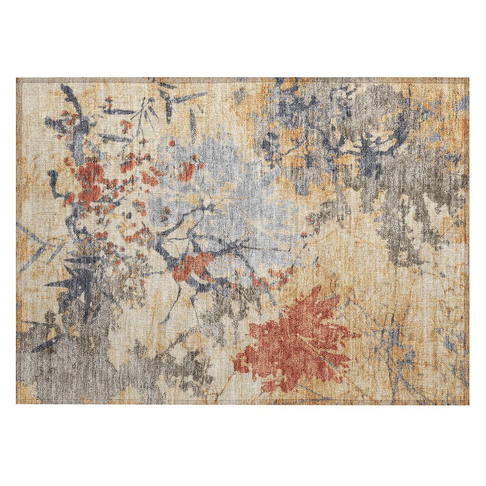 Machine Washable Indoor/Outdoor Chantille ACN2654 Gold 1'8" x 2'6" Rug. Picture 1