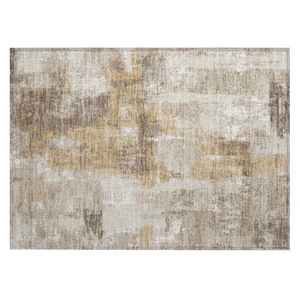 Machine Washable Indoor/Outdoor Chantille ACN2655 Brown 1'8" x 2'6" Rug. Picture 1
