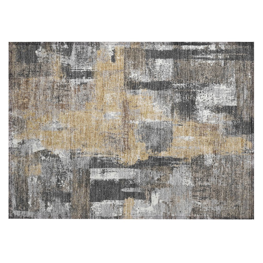 Machine Washable Indoor/Outdoor Chantille ACN2655 Gray 1'8" x 2'6" Rug. Picture 1