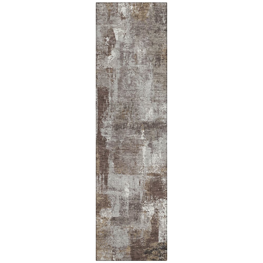 Machine Washable Indoor/Outdoor Chantille ACN2655 Brown 2'3" x 7'6" Runner Rug. Picture 1