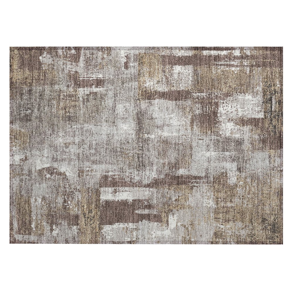 Machine Washable Indoor/Outdoor Chantille ACN2655 Brown 1'8" x 2'6" Rug. Picture 1