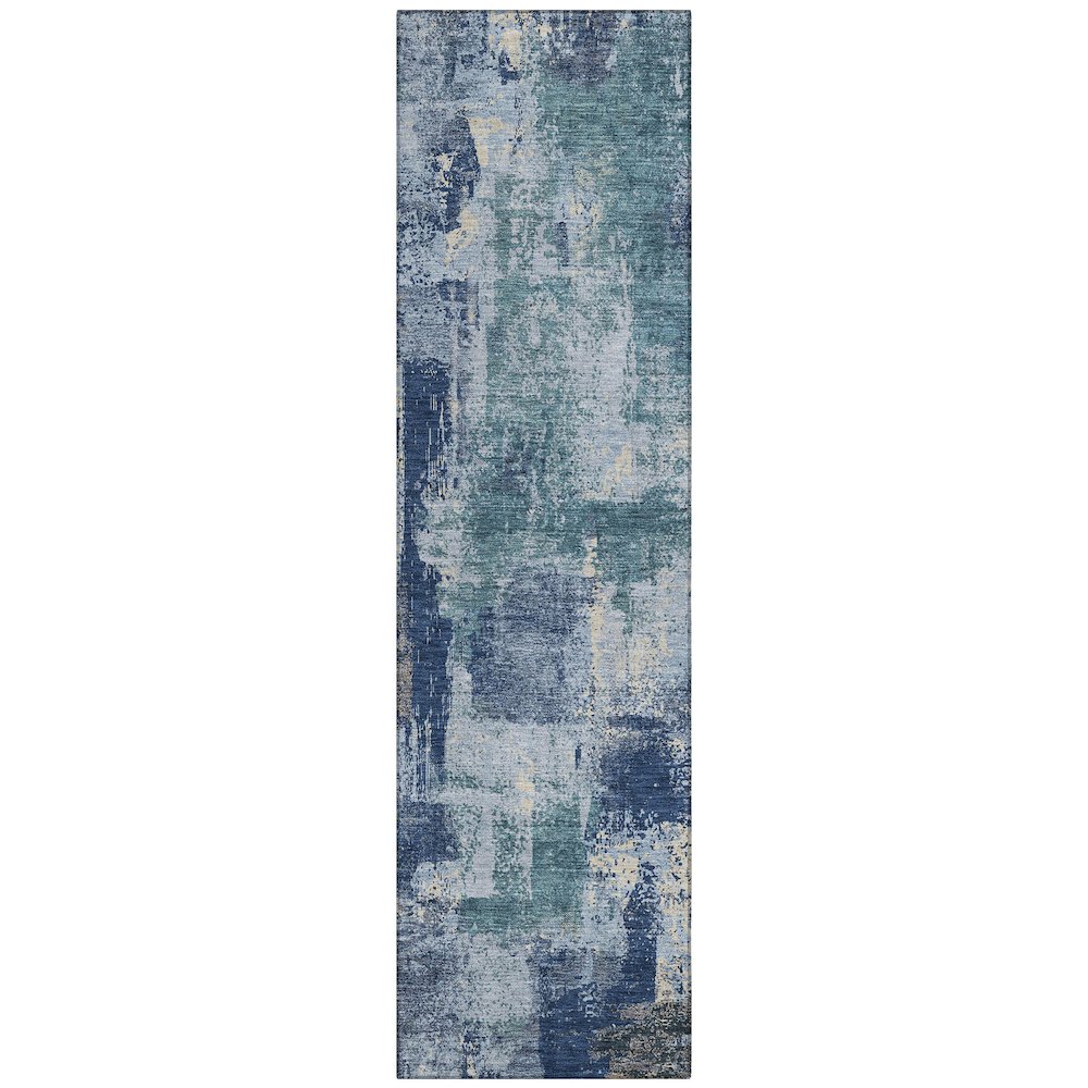 Machine Washable Indoor/Outdoor Chantille ACN2655 Blue 2'3" x 7'6" Runner Rug. Picture 1