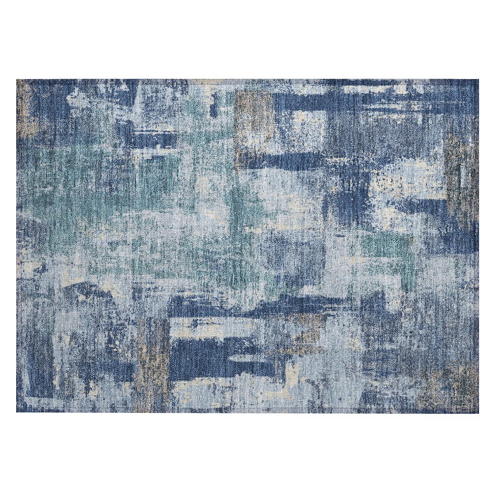 Machine Washable Indoor/Outdoor Chantille ACN2655 Blue 1'8" x 2'6" Rug. Picture 1