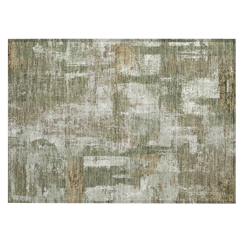 Machine Washable Indoor/Outdoor Chantille ACN2655 Green 1'8" x 2'6" Rug. Picture 1