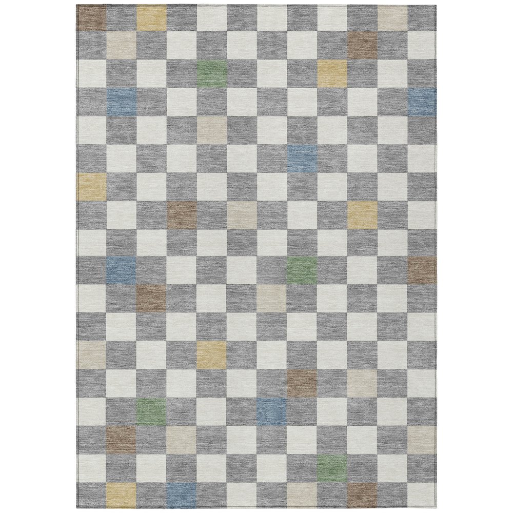 Machine Washable Indoor/Outdoor Chantille ACN2656 Gray 2'6" x 3'10" Rug. Picture 1