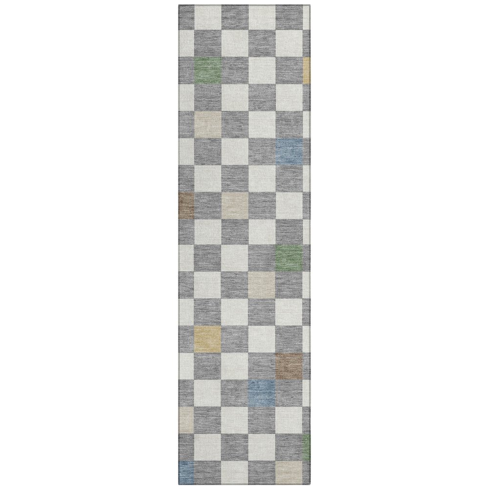 Machine Washable Indoor/Outdoor Chantille ACN2656 Gray 2'3" x 7'6" Runner Rug. Picture 1