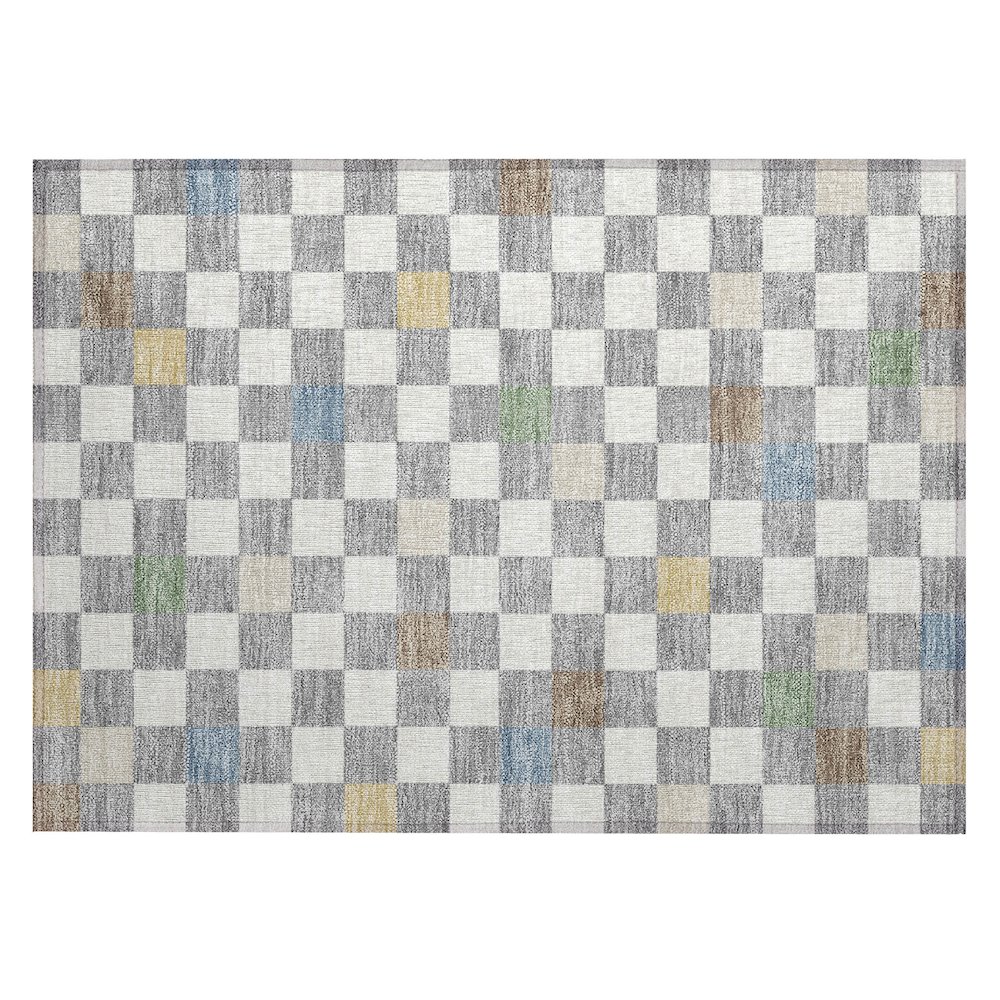 Machine Washable Indoor/Outdoor Chantille ACN2656 Gray 1'8" x 2'6" Rug. Picture 1
