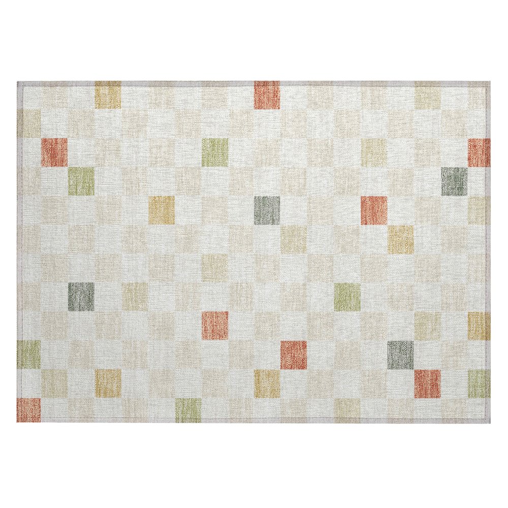 Machine Washable Indoor/Outdoor Chantille ACN2656 Ivory 1'8" x 2'6" Rug. Picture 1