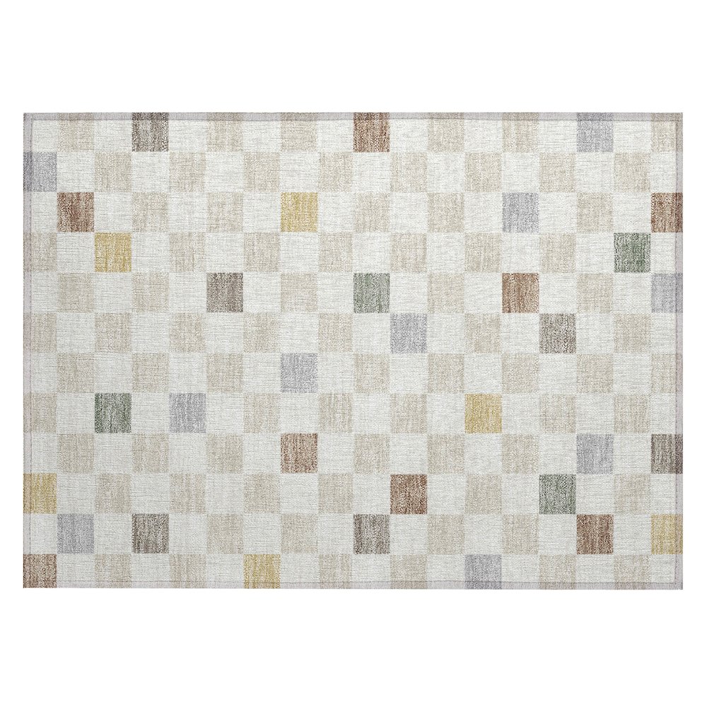 Machine Washable Indoor/Outdoor Chantille ACN2656 Ivory 1'8" x 2'6" Rug. Picture 1