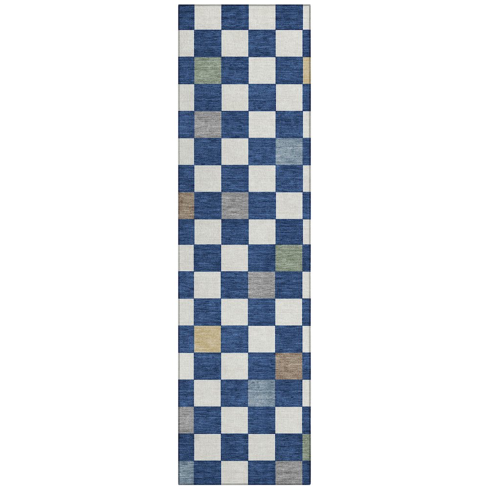Machine Washable Indoor/Outdoor Chantille ACN2656 Blue 2'3" x 7'6" Runner Rug. Picture 1