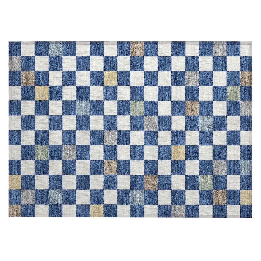 Machine Washable Indoor/Outdoor Chantille ACN2656 Blue 1'8" x 2'6" Rug. Picture 1