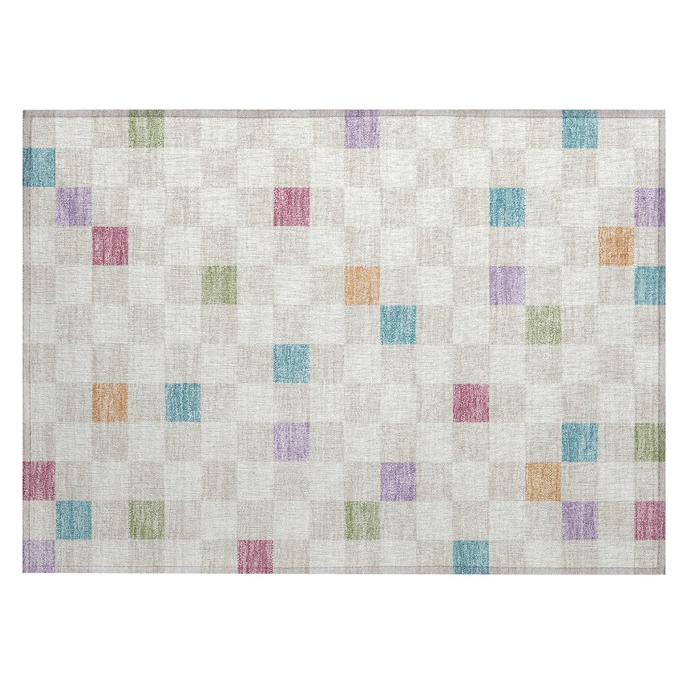 Machine Washable Indoor/Outdoor Chantille ACN2656 Ivory 1'8" x 2'6" Rug. Picture 1