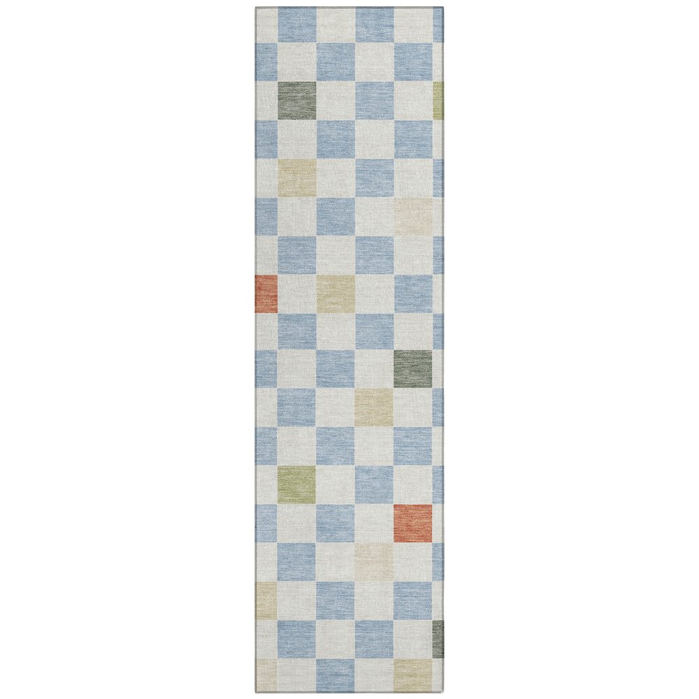 Machine Washable Indoor/Outdoor Chantille ACN2656 Blue 2'3" x 7'6" Runner Rug. Picture 1