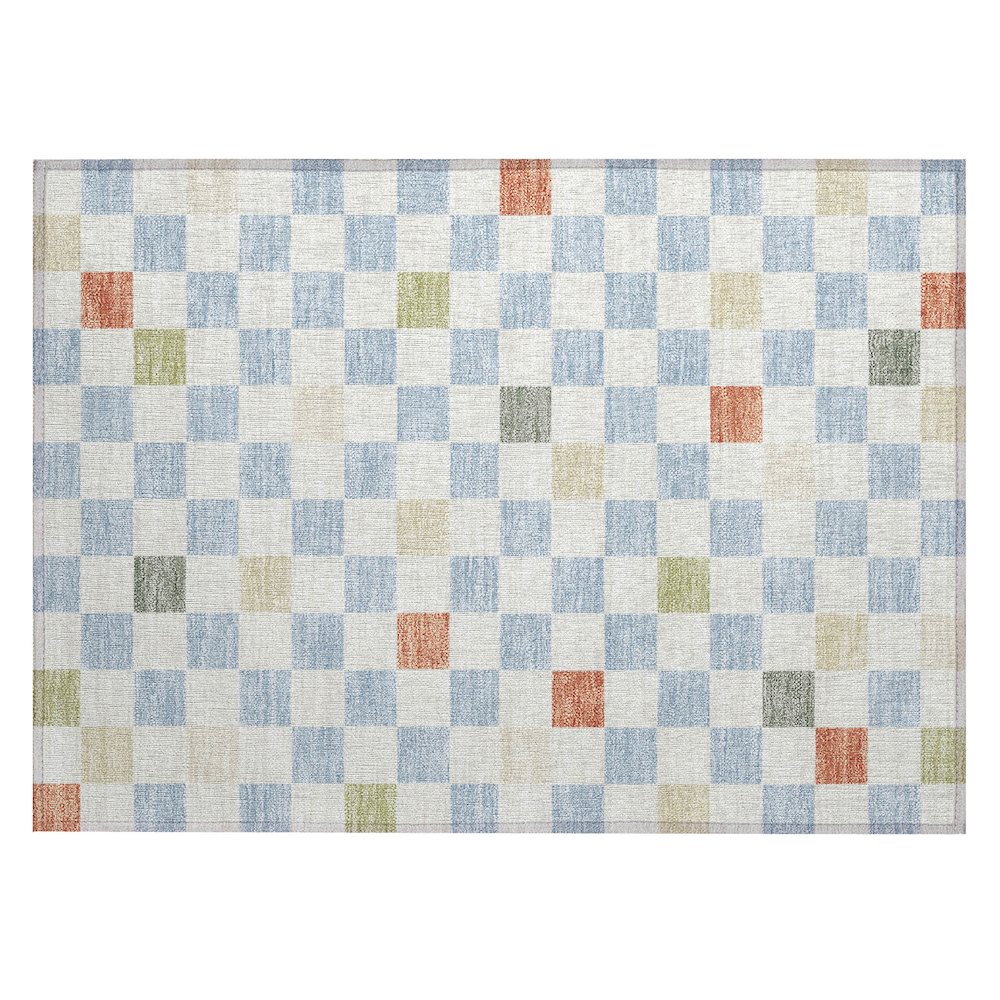 Machine Washable Indoor/Outdoor Chantille ACN2656 Blue 1'8" x 2'6" Rug. Picture 1