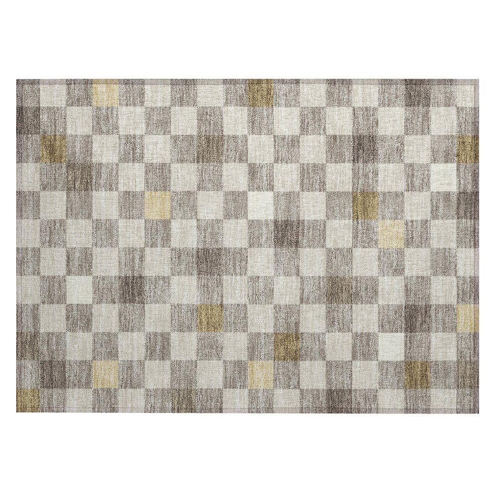Machine Washable Indoor/Outdoor Chantille ACN2656 Brown 1'8" x 2'6" Rug. Picture 1