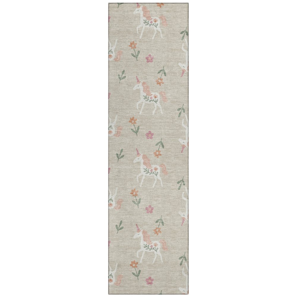Machine Washable Indoor/Outdoor Chantille ACN2657 Brown 2'3" x 7'6" Runner Rug. Picture 1