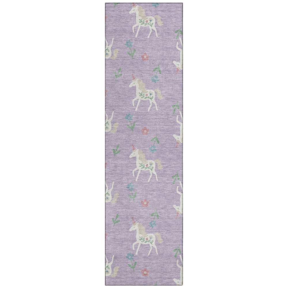Machine Washable Indoor/Outdoor Chantille ACN2657 Purple 2'3" x 7'6" Runner Rug. Picture 1
